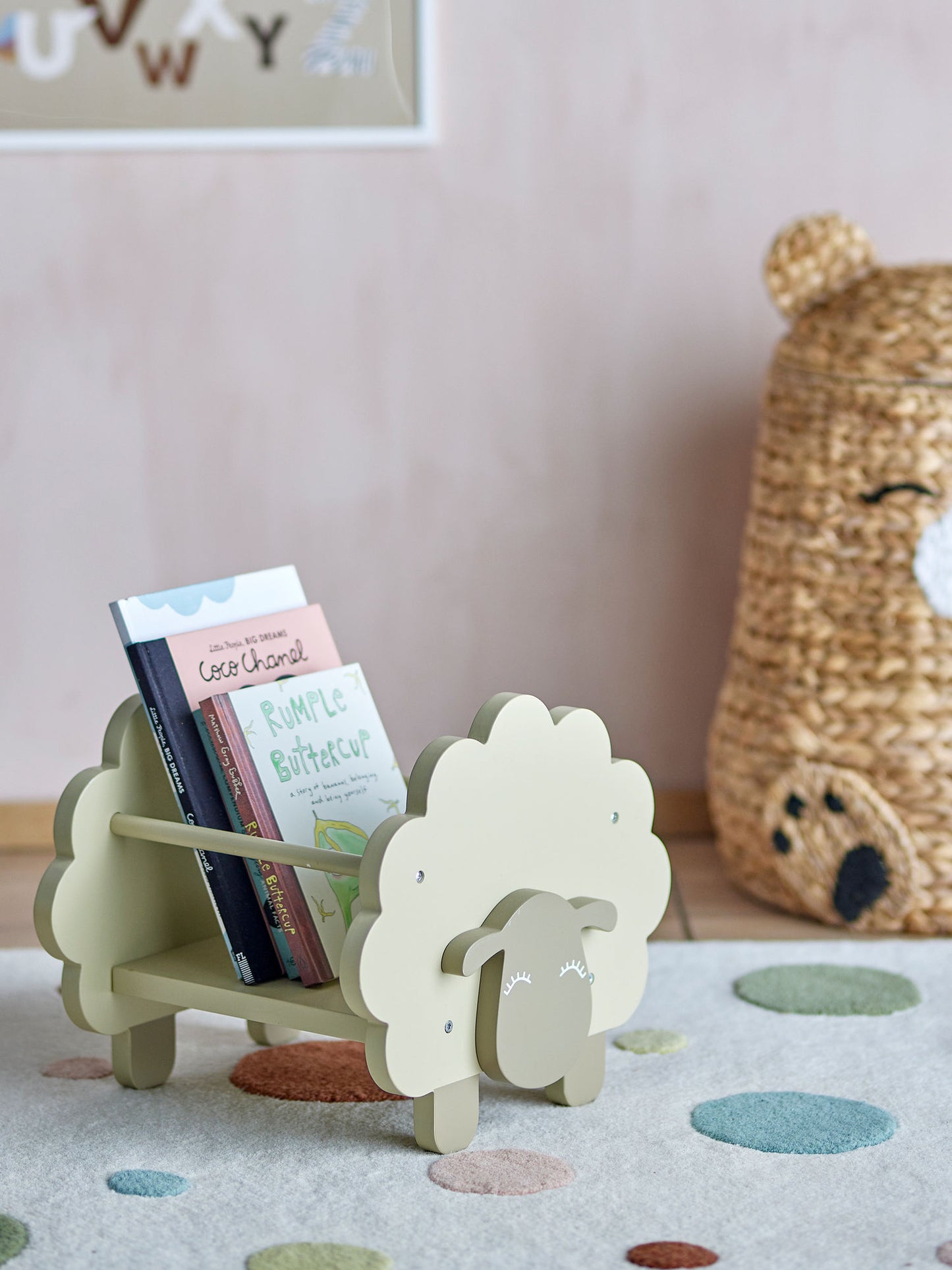 Bloomingville MINI Dolly Bogkasse, Grøn, FSC®100%, MDF