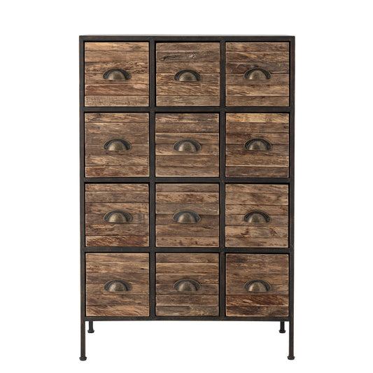 Creative Collection Matteo Kommode – Sort Kommode i Metal med 12 Skuffer