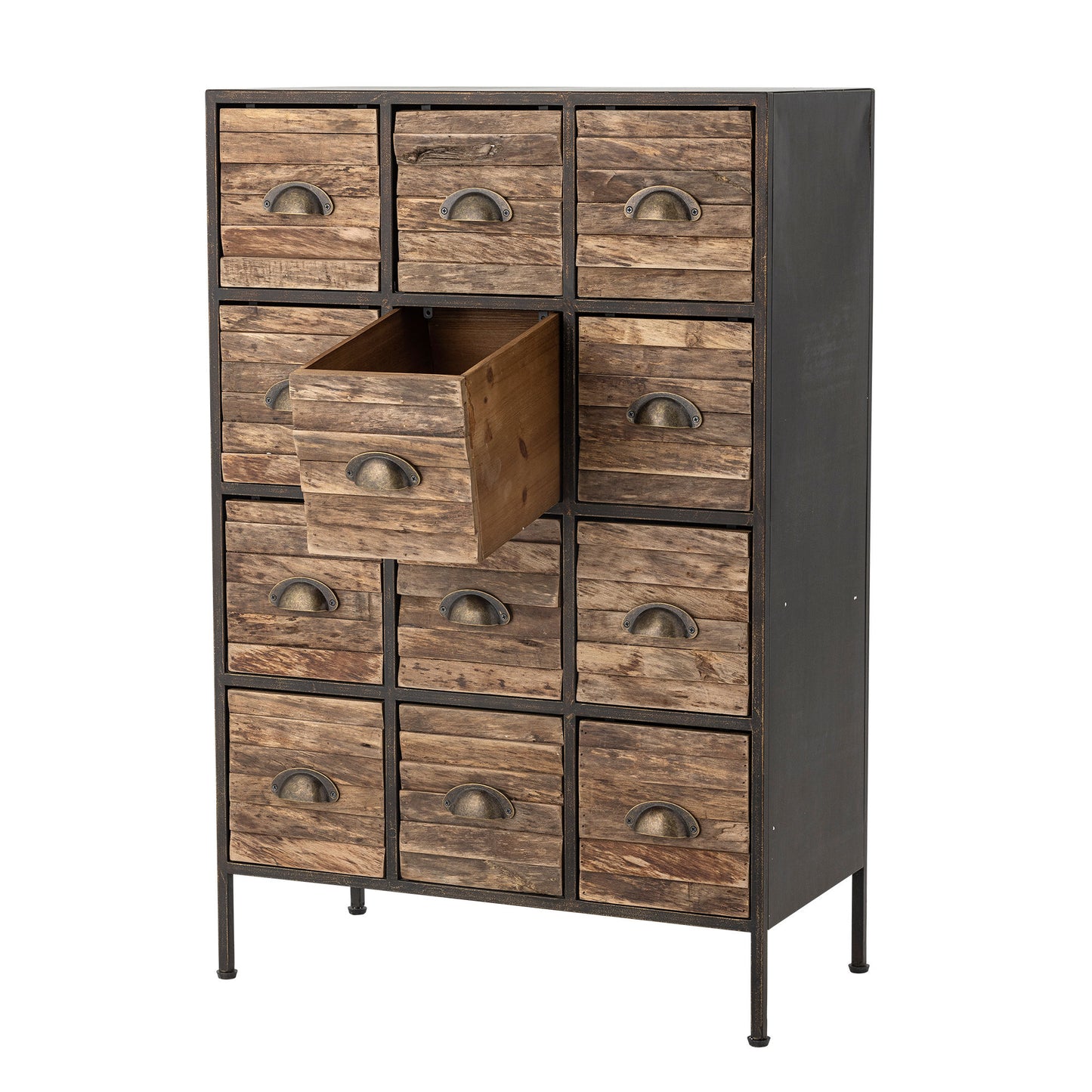 Creative Collection Matteo Kommode – Sort Kommode i Metal med 12 Skuffer