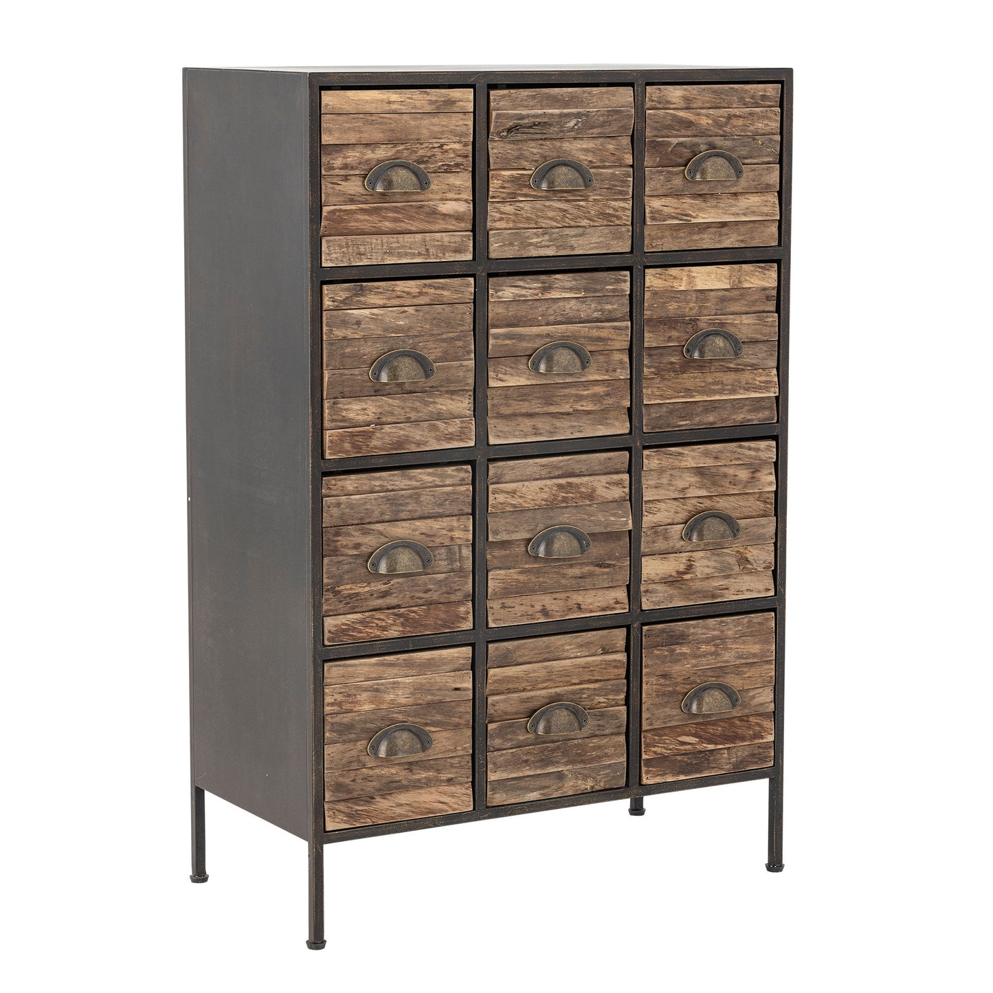 Creative Collection Matteo Kommode – Sort Kommode i Metal med 12 Skuffer