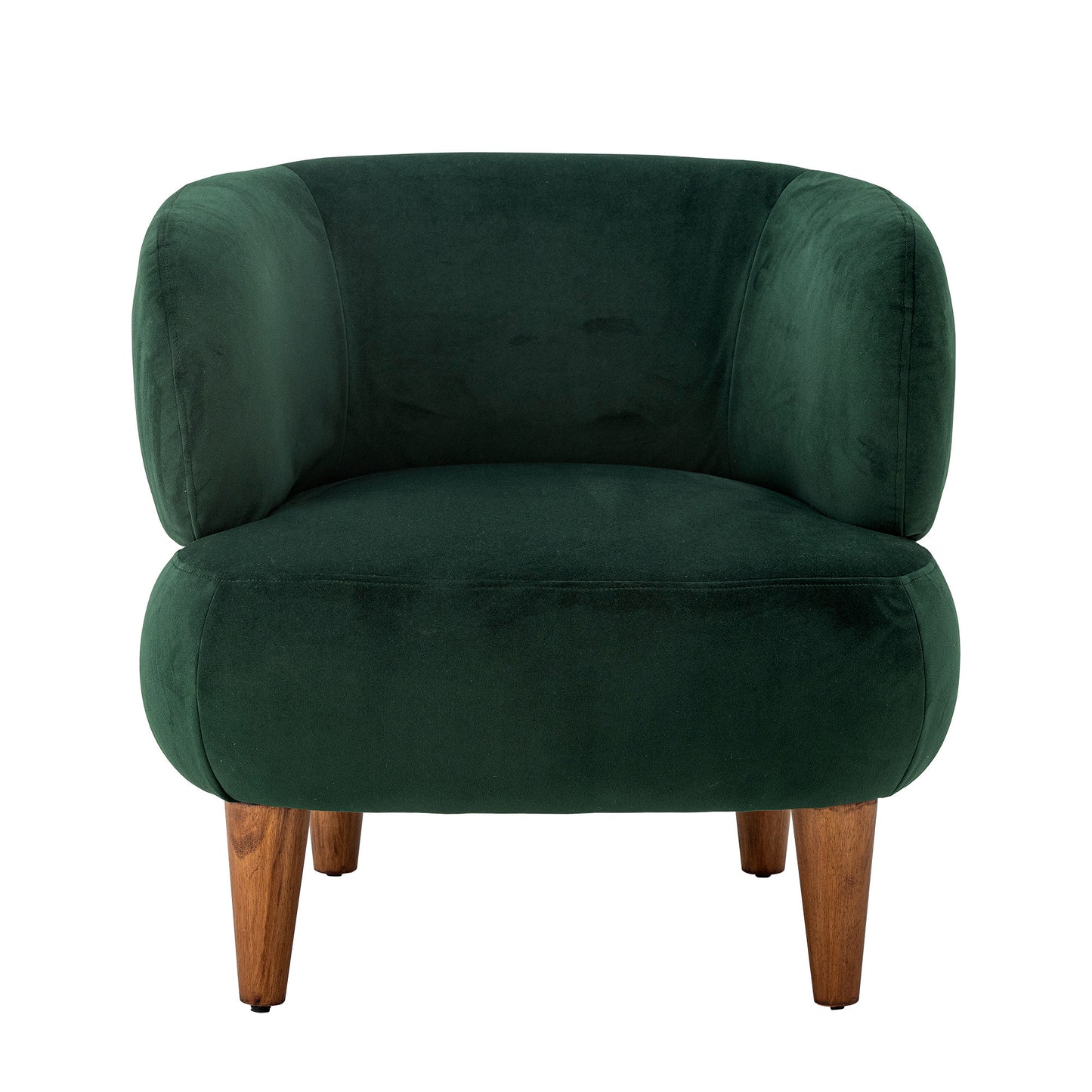 Ruperta Loungestol i Grøn Velour – Elegant Loungestol med Træben | Creative Collection