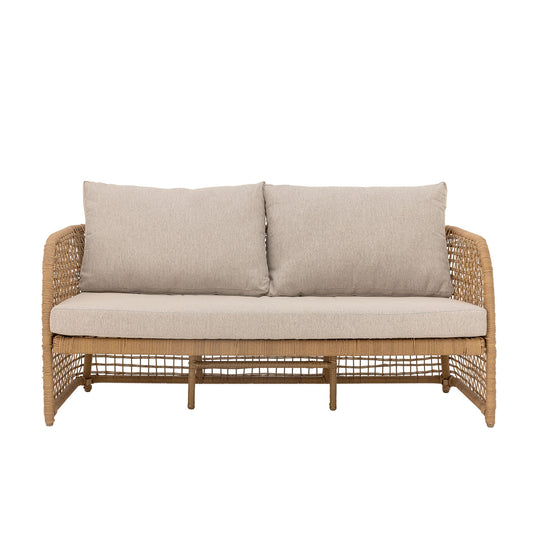 Bloomingville - Penzano Sofa – Natur Polyrattan, Udendørs Sofa med Hynder