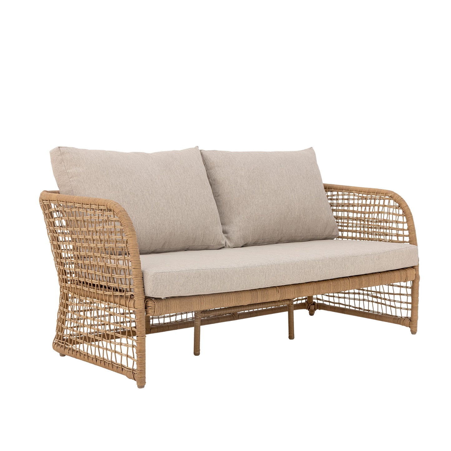 Bloomingville - Penzano Sofa – Natur Polyrattan, Udendørs Sofa med Hynder
