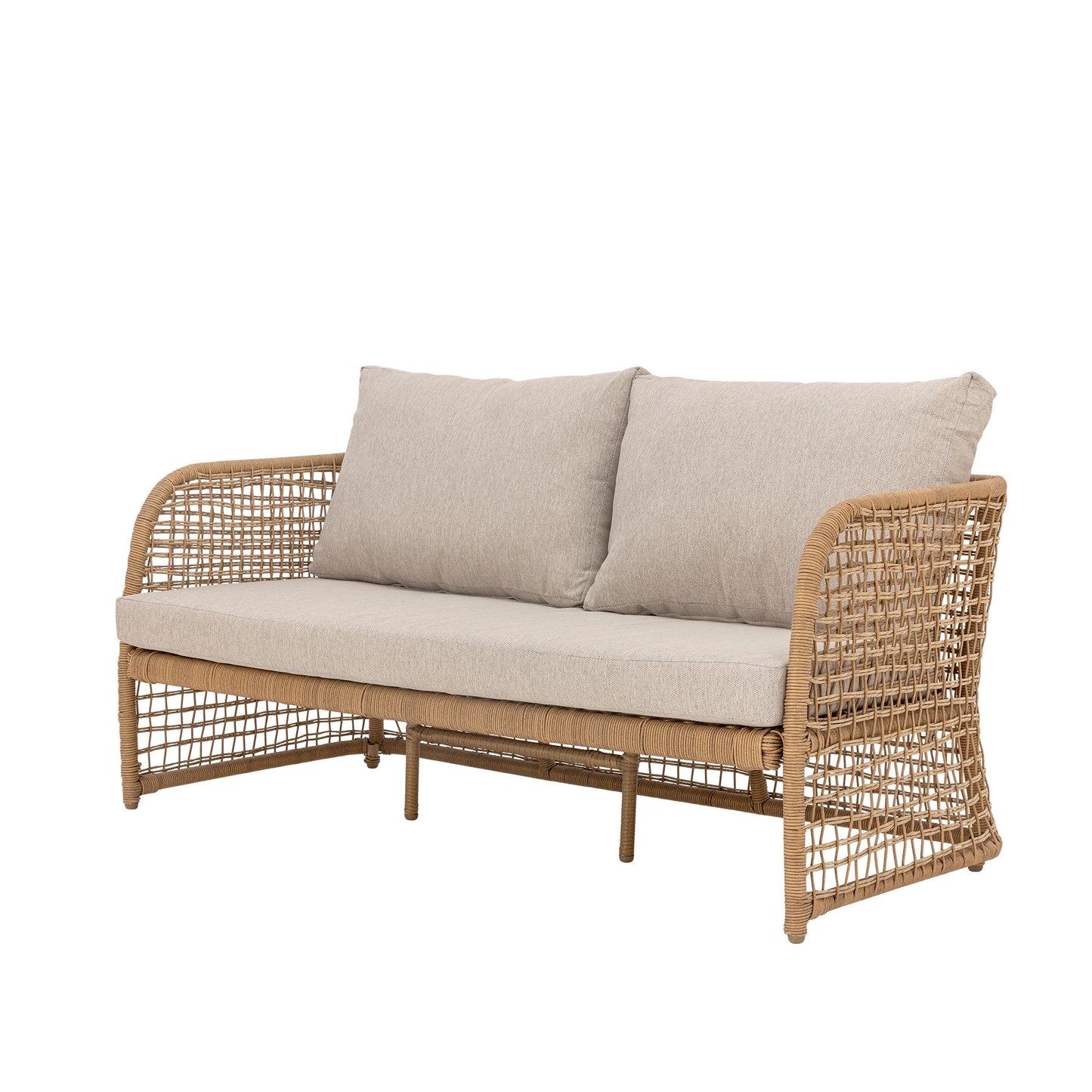 Bloomingville - Penzano Sofa – Natur Polyrattan, Udendørs Sofa med Hynder