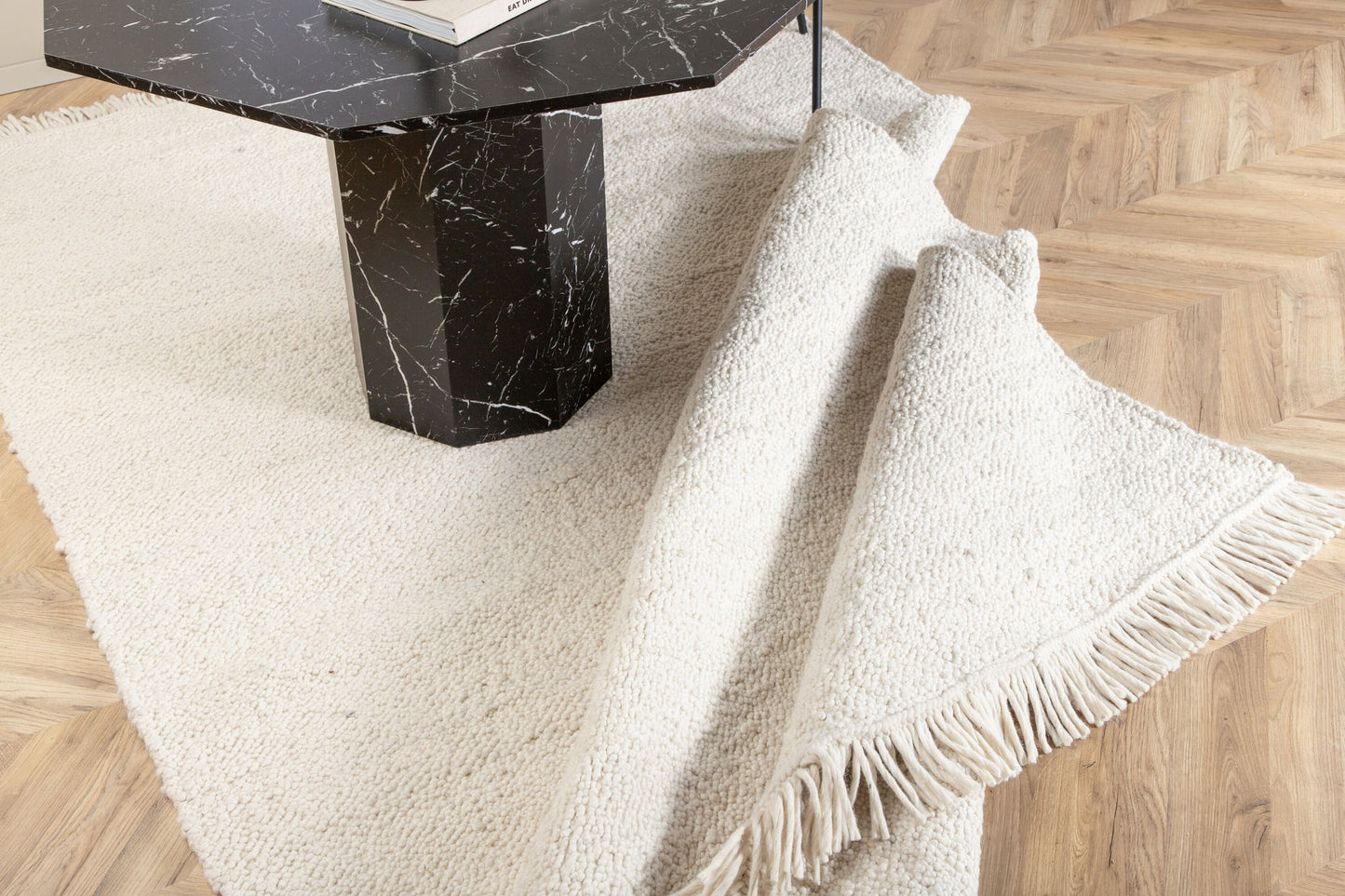 Venture Home Betina uldtæppe – Hvid | 300 x 200 cm