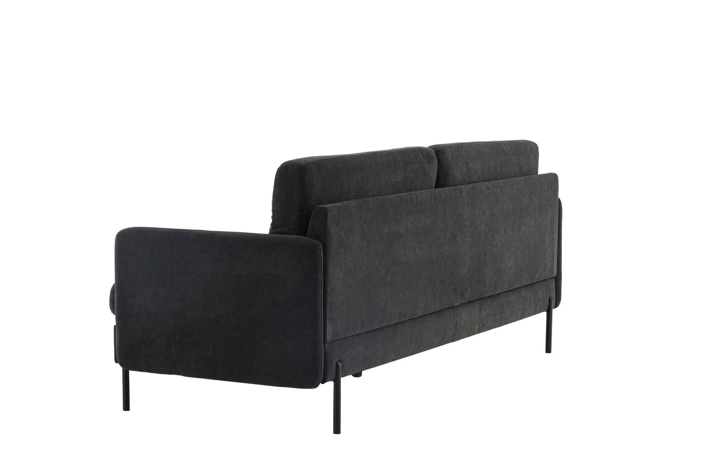 Venture Home Antibes 3-seat sofa - Dark Grey Velour Fabric