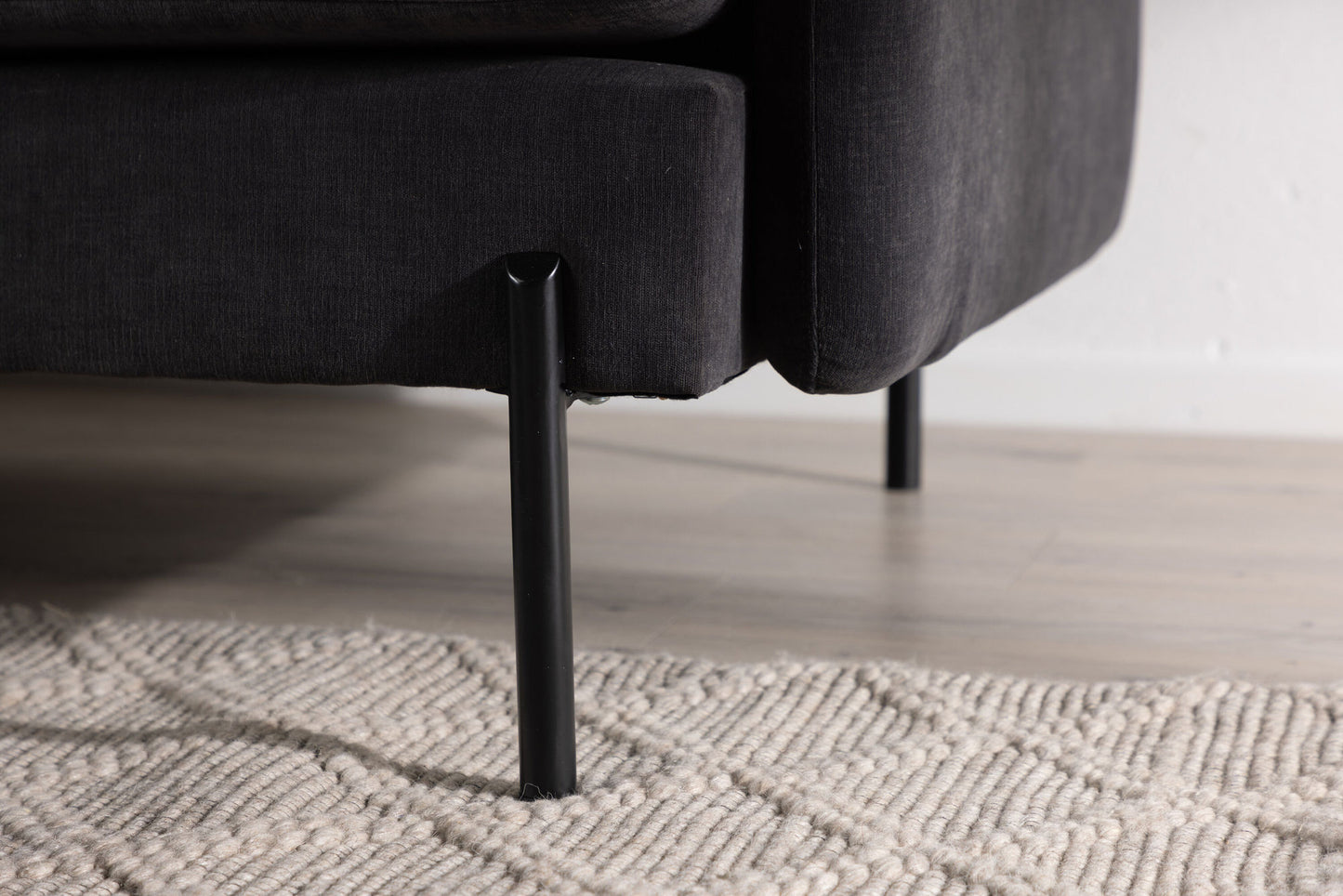 Venture Home Antibes 3-seat sofa - Dark Grey Velour Fabric