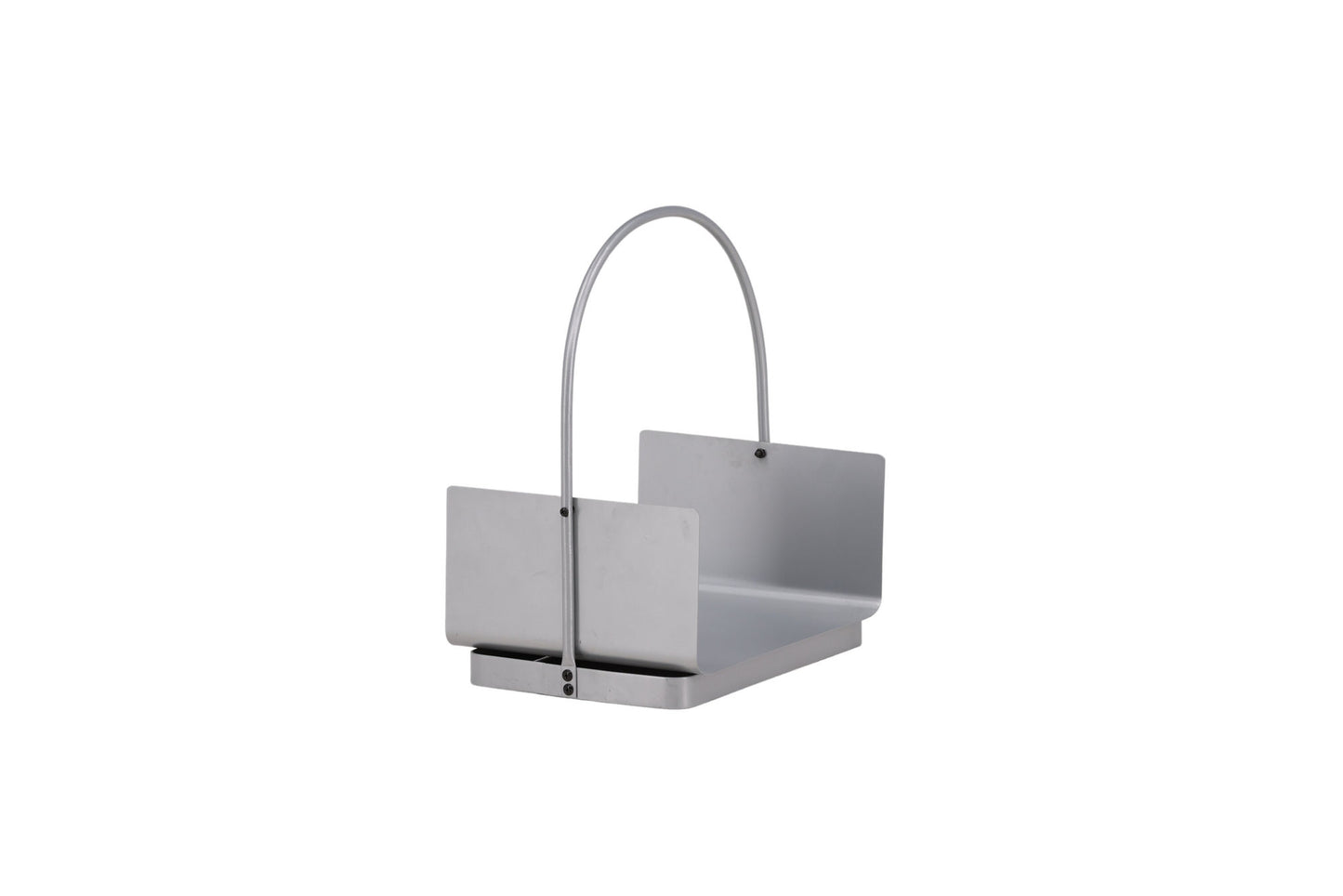 Godoma brændekurv i Sølv Stål – Venture Design Udendørs brændeopbevaring (B42 x D30 x H49 cm)