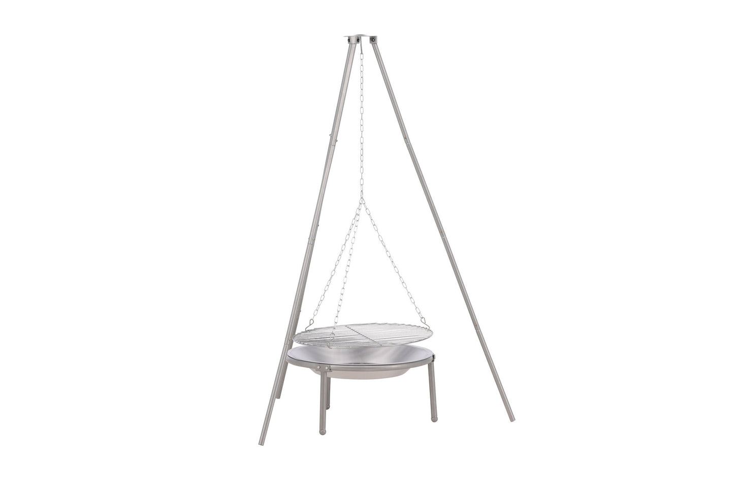 Ukunda Bålsted i Sølv Stål – Venture Design Udendørs Fire Pit (Ø50 x H140 cm)
