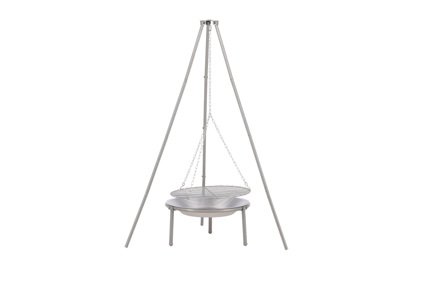 Ukunda Bålsted i Sølv Stål – Venture Design Udendørs Fire Pit (Ø50 x H140 cm)