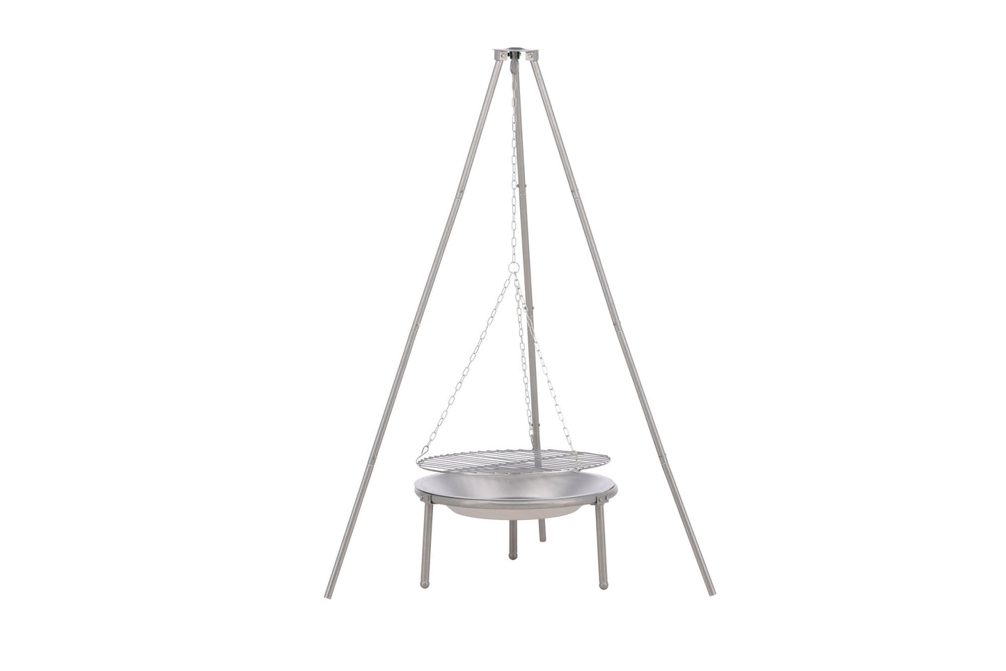 Ukunda Bålsted i Sølv Stål – Venture Design Udendørs Fire Pit (Ø50 x H140 cm)