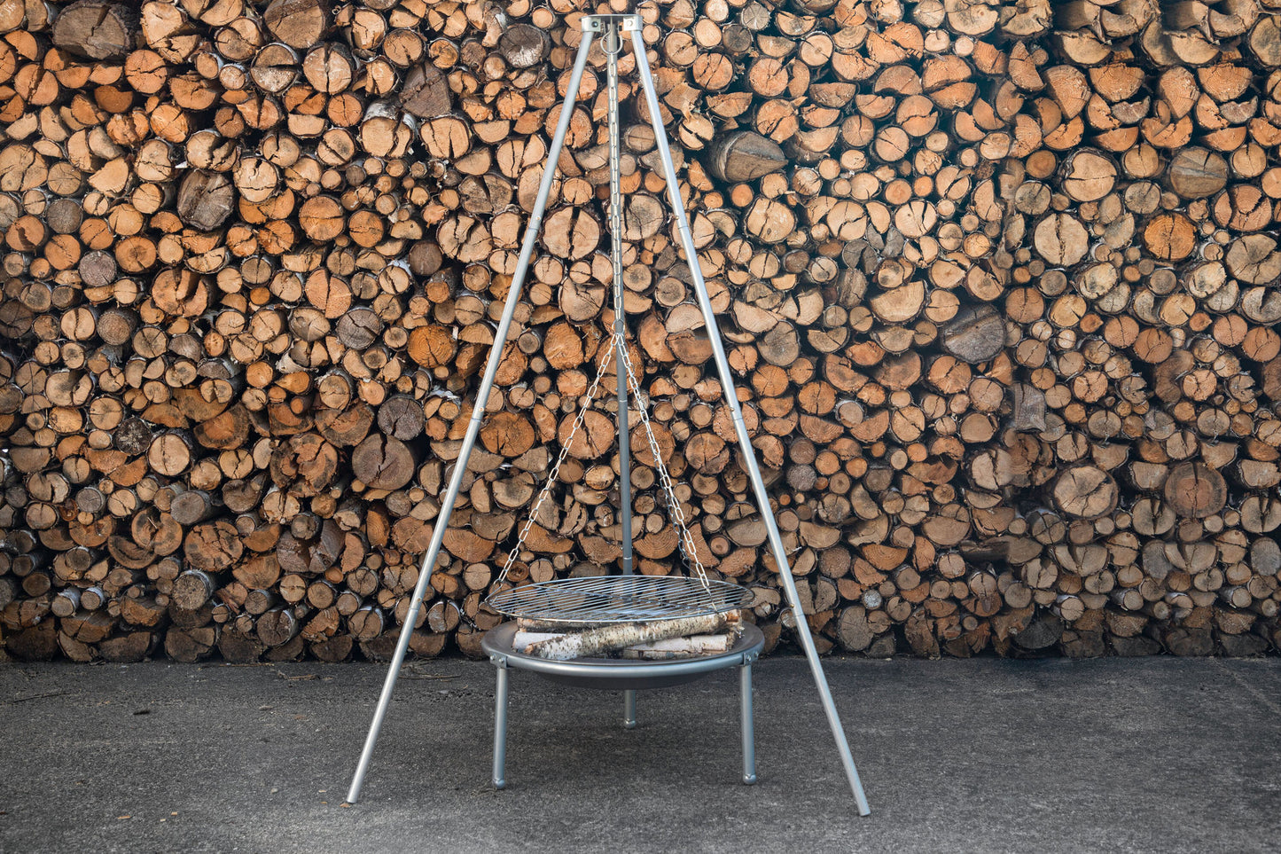 Ukunda Bålsted i Sølv Stål – Venture Design Udendørs Fire Pit (Ø50 x H140 cm)