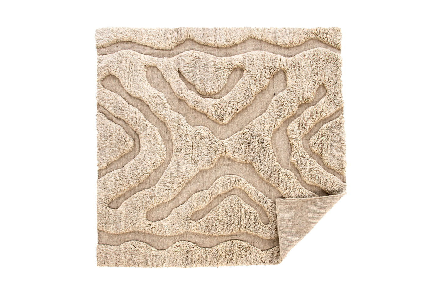 Trondheim Uldtæppe – Beige, Håndvævet Design 400x400 cm