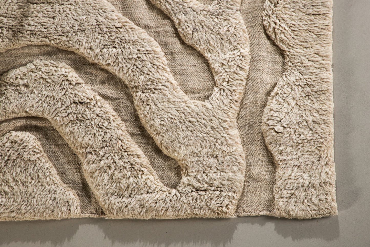 Trondheim Uldtæppe – Beige, Håndvævet Design 400x400 cm