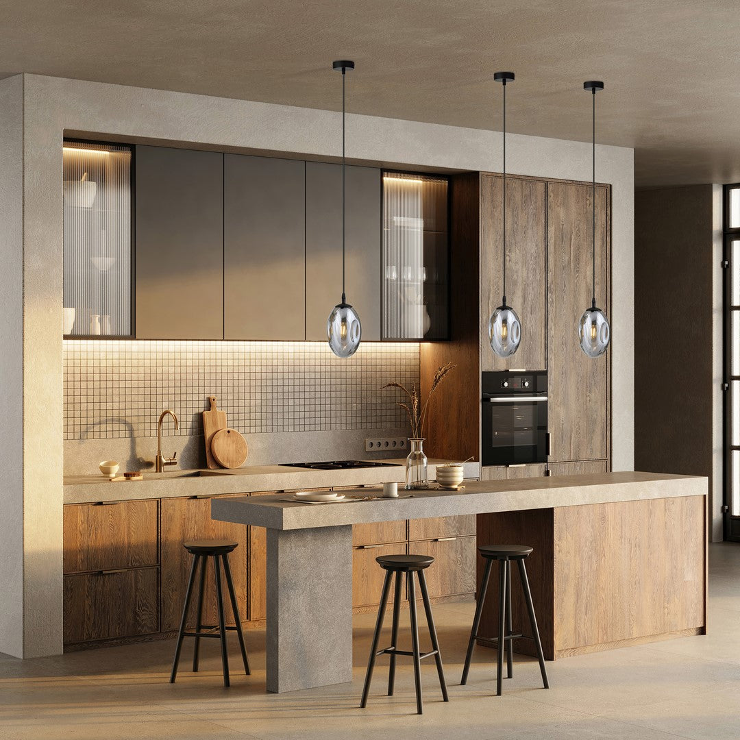 ASTRAL 1 Pendellampe - Sort & Grafitfarvet Glas | Emibig