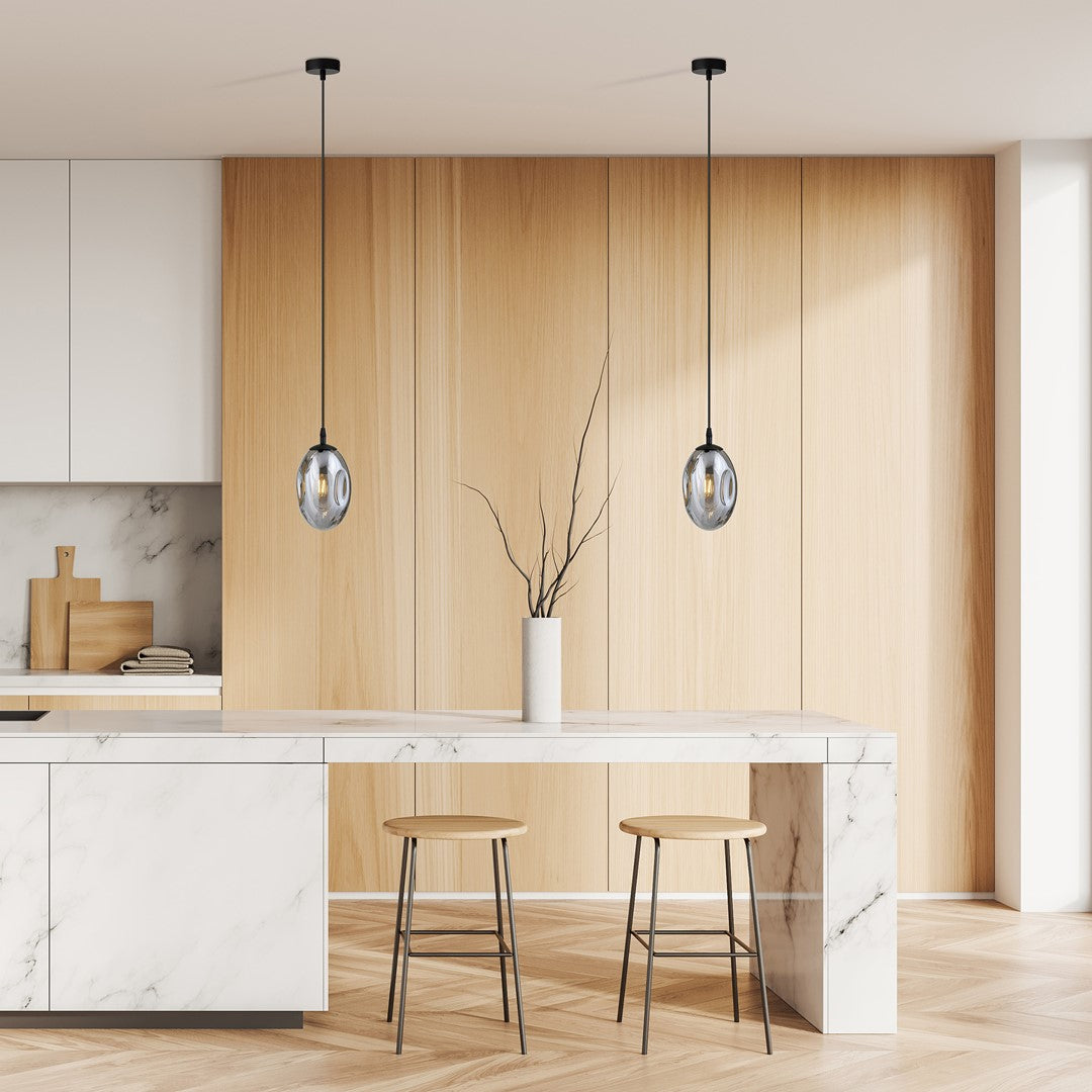 ASTRAL 1 Pendellampe - Sort & Grafitfarvet Glas | Emibig