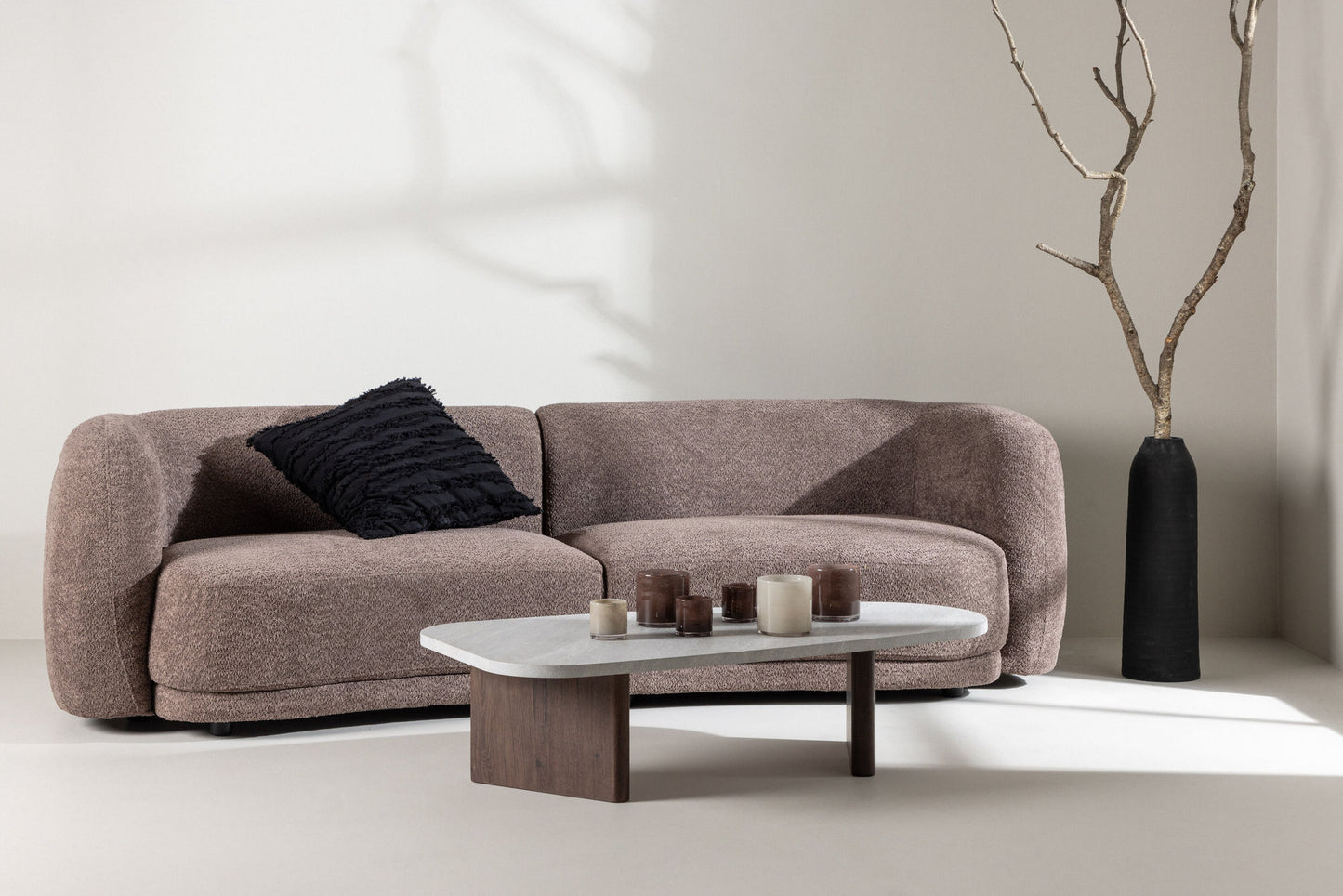 Venture Home Cielo 3-personers Sofa - Brun Boucle