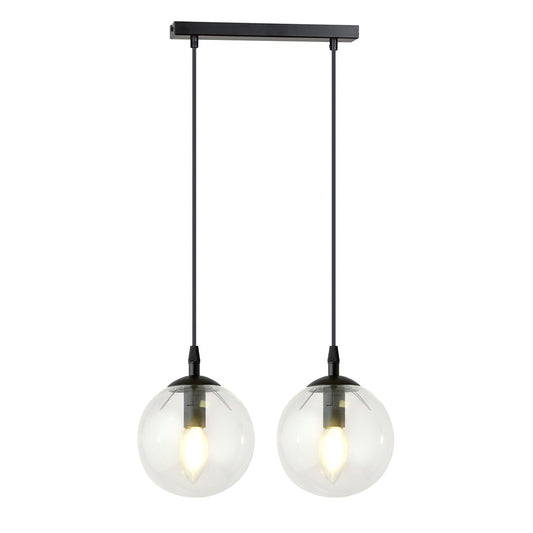 COSMO 2 Pendellampe – Sort & transparent Glas | Emibig