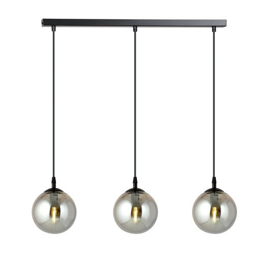 COSMO 3 Pendellampe – Sort & Grafitfarvet Glas | Emibig