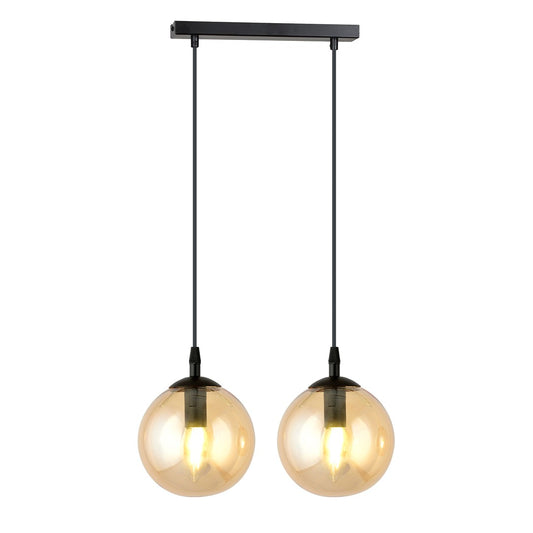 COSMO 2 Pendellampe – Sort & Ravfarvet Glas | Emibig