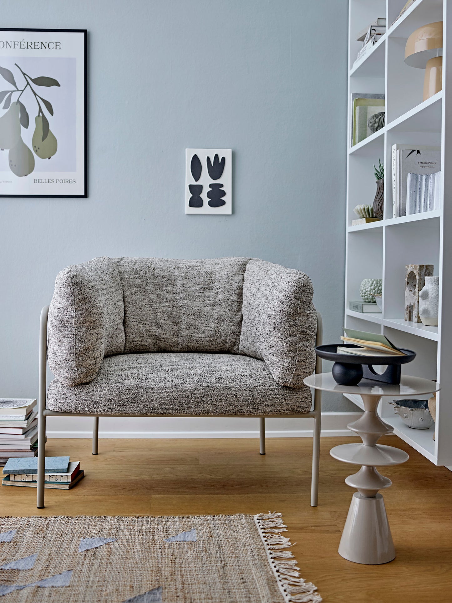 Bloomingville Karel Loungestol – FSC®-certificeret Plywood & Gråt Tekstil