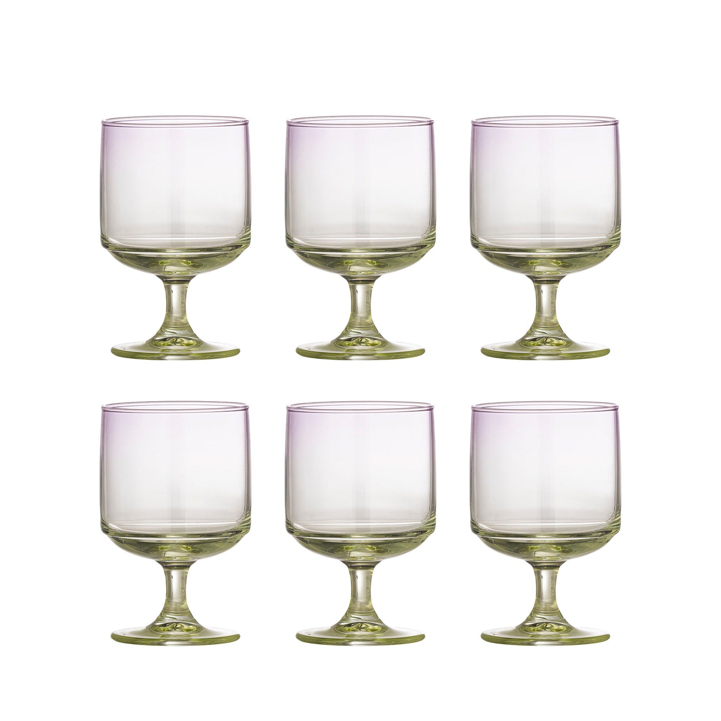 Bloomingville Luciana Drikkeglas – Multifarvet Glas, Sæt af 6