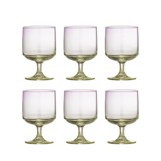 Bloomingville Luciana Drikkeglas – Multifarvet Glas, Sæt af 6