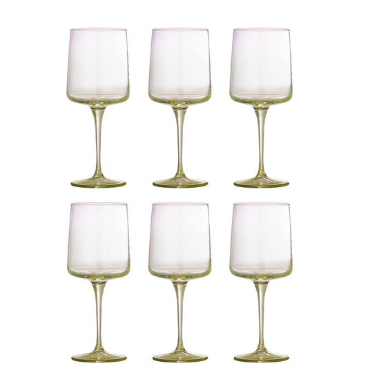 Bloomingville Luciana Vinglas – Multifarvet Glas, Sæt af 6