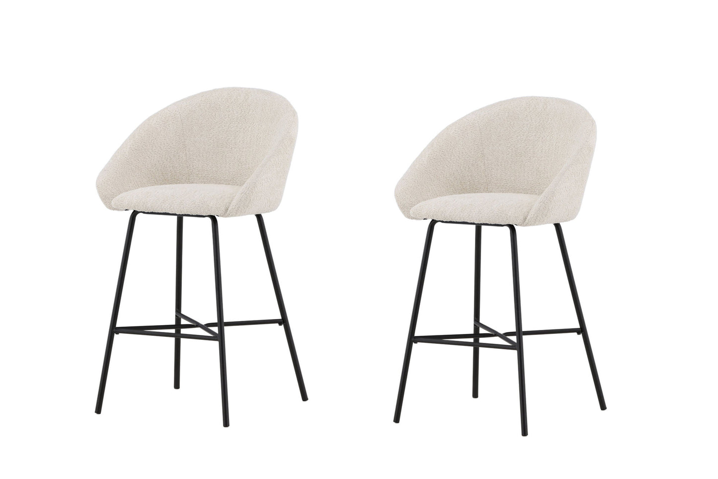 Velvet Barstol 2-Pak – Hvid Teddy | Venture Home