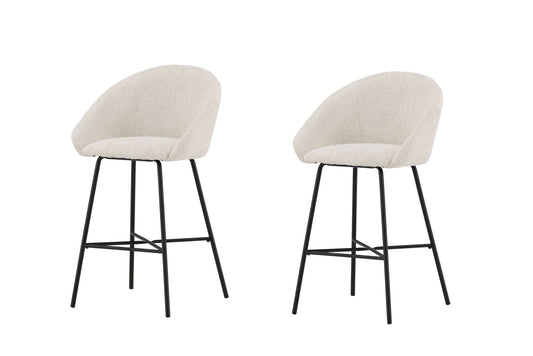 Velvet Barstol 2-Pak – Hvid Teddy | Venture Home