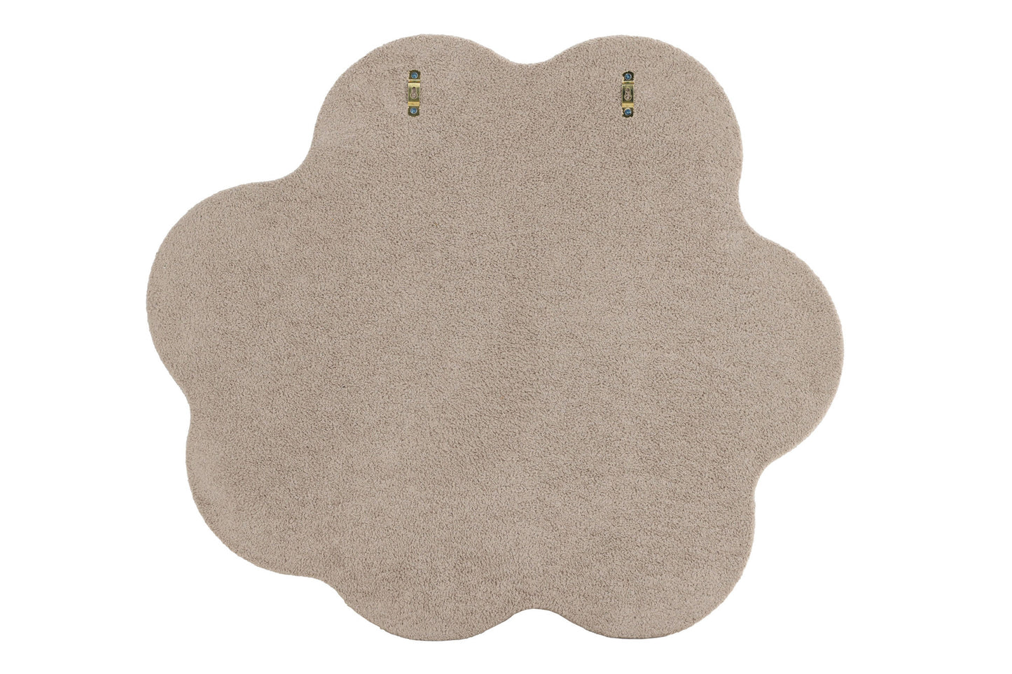 Kungsbacka Spejl 70x70 cm – Beige Bouclé med Bølgede Linjer