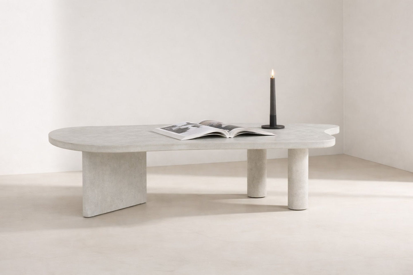 Venture Home Polle Sofabord i betonlook – Moderne Design i Lysegrå