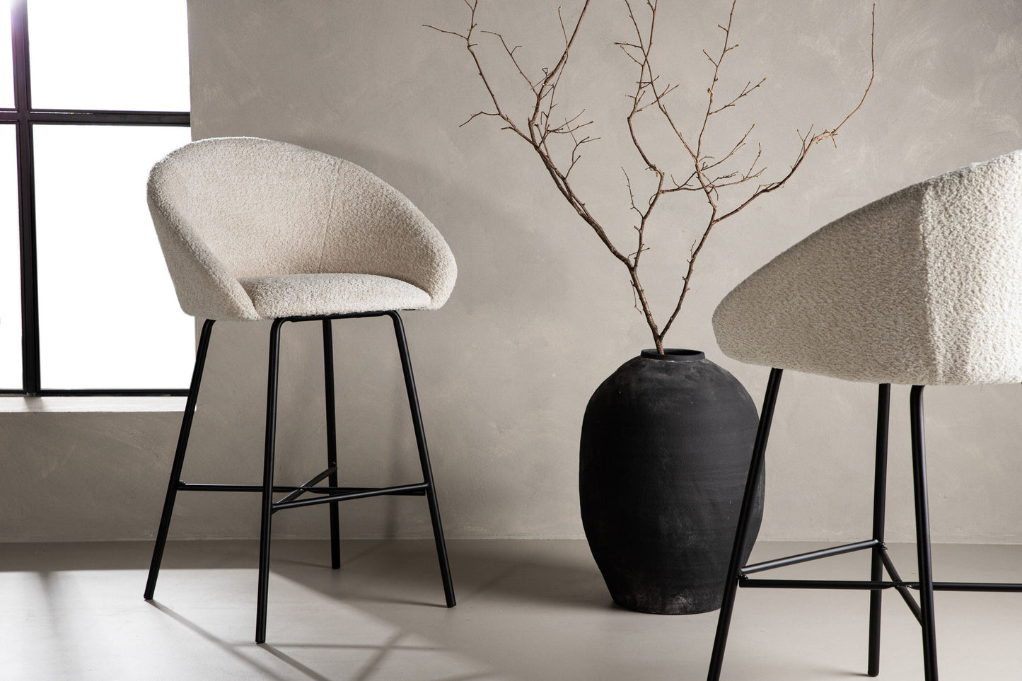 Velvet Barstol 2-Pak – Hvid Teddy | Venture Home