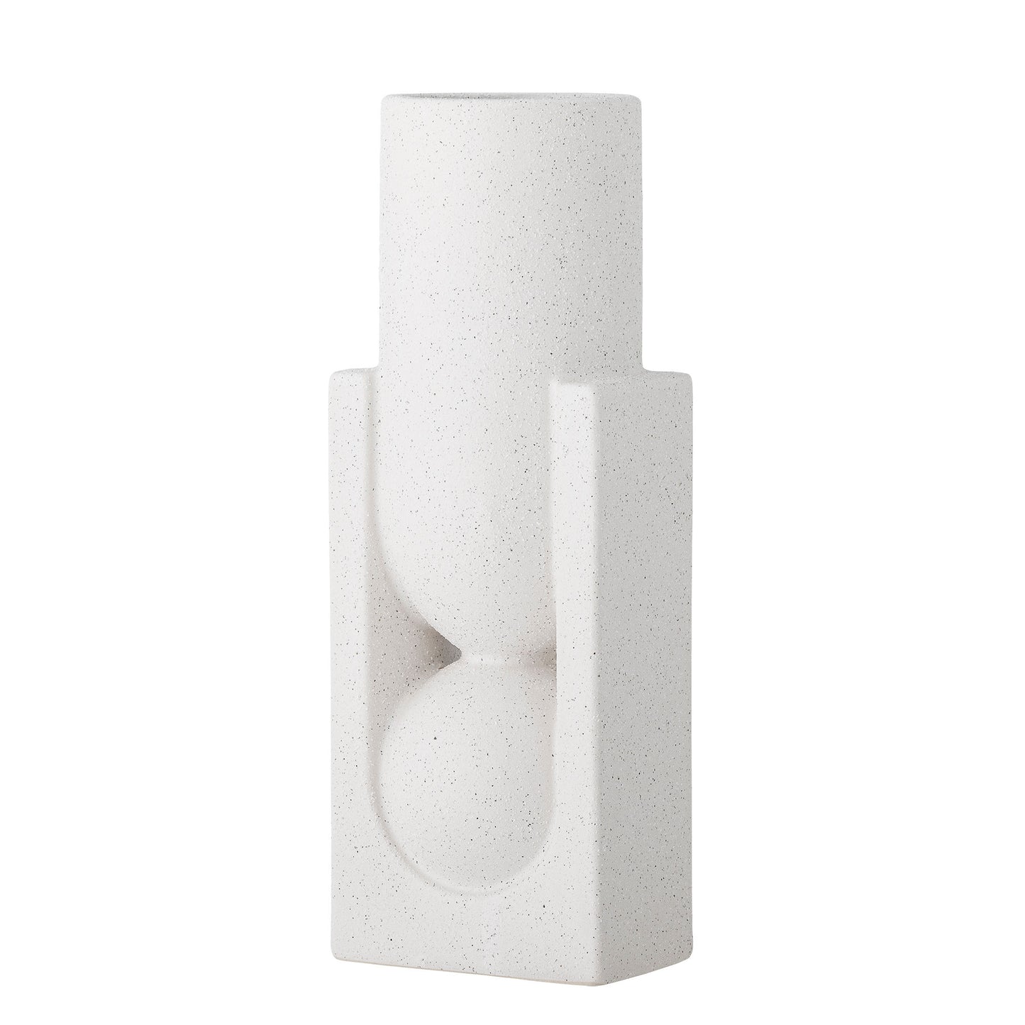 Bloomingville - Salome Vase – Hvid Stentøj, Grafisk Design