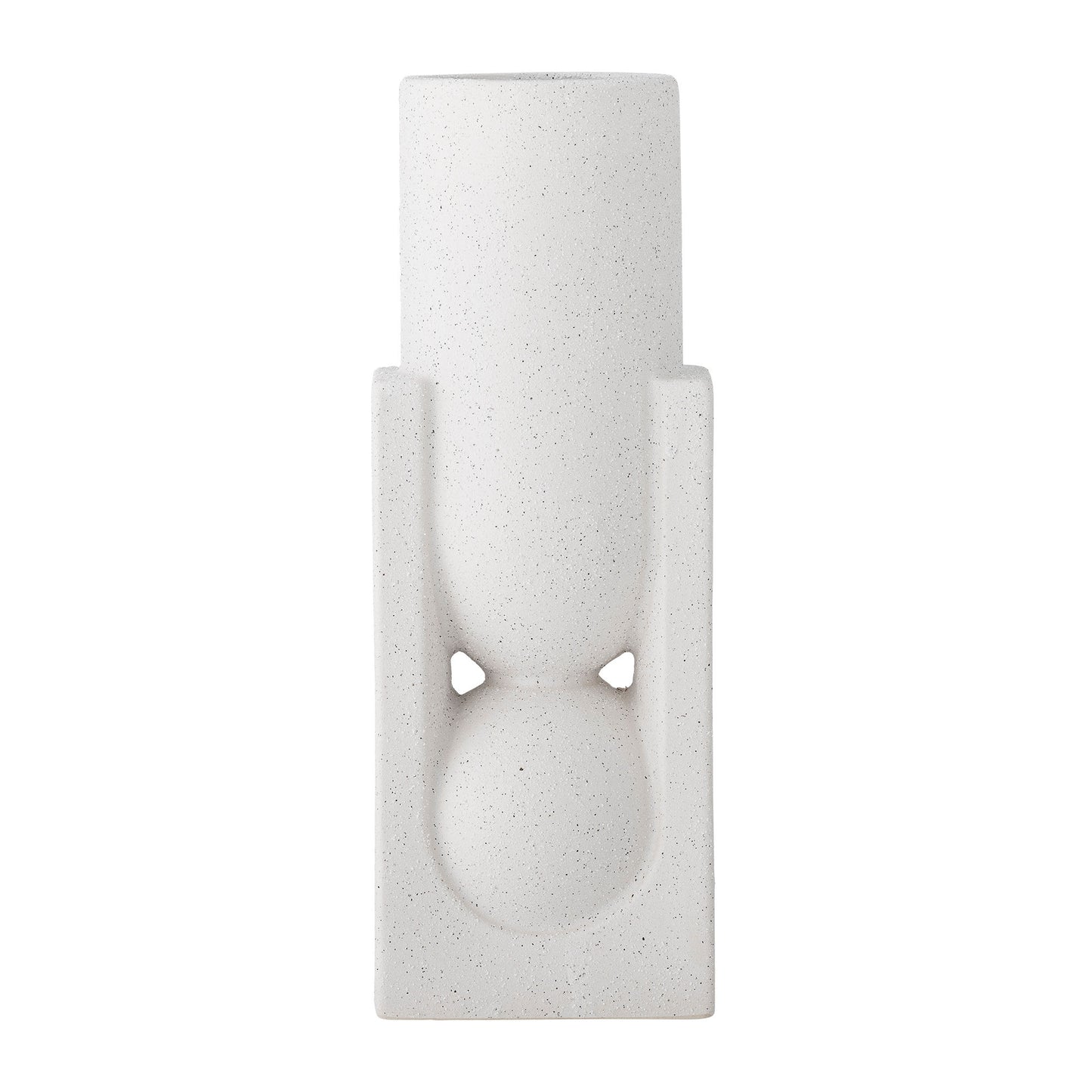 Bloomingville - Salome Vase – Hvid Stentøj, Grafisk Design