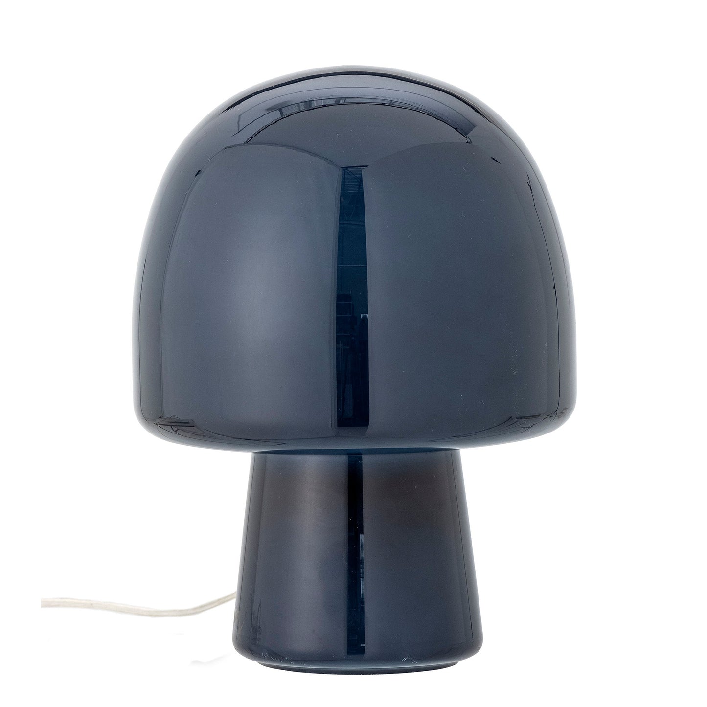 Paddy bordlampe H27 cm i mørkeblåt glas – svampeformet design fra Bloomingville