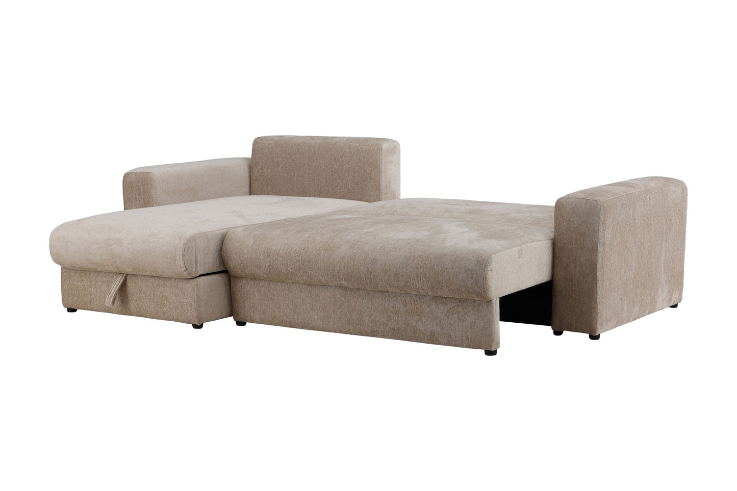 Bellman 3 pers. Sovesofa i Beige Fløjl – Elegant og Funktionel Sofa Bed (W250 x H78 cm)