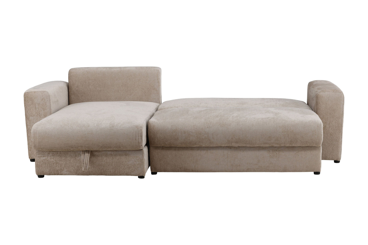 Bellman 3 pers. Sovesofa i Beige Fløjl – Elegant og Funktionel Sofa Bed (W250 x H78 cm)