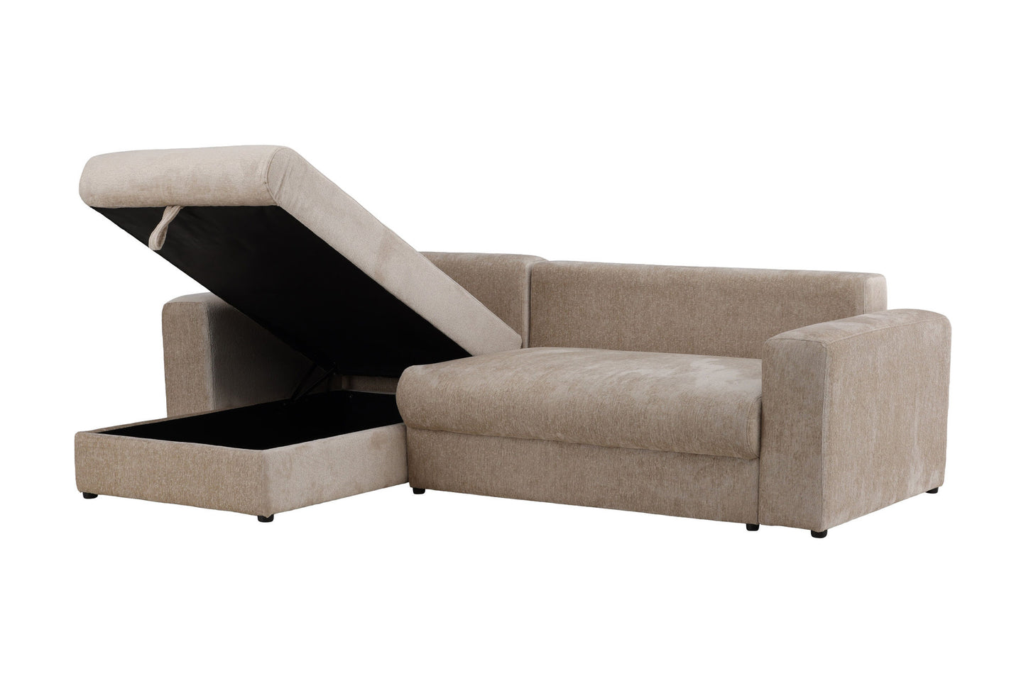 Bellman 3 pers. Sovesofa i Beige Fløjl – Elegant og Funktionel Sofa Bed (W250 x H78 cm)