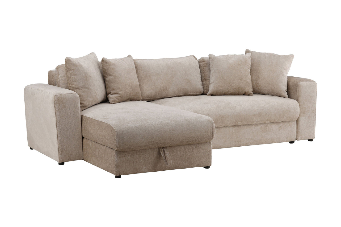 Bellman 3 pers. Sovesofa i Beige Fløjl – Elegant og Funktionel Sofa Bed (W250 x H78 cm)