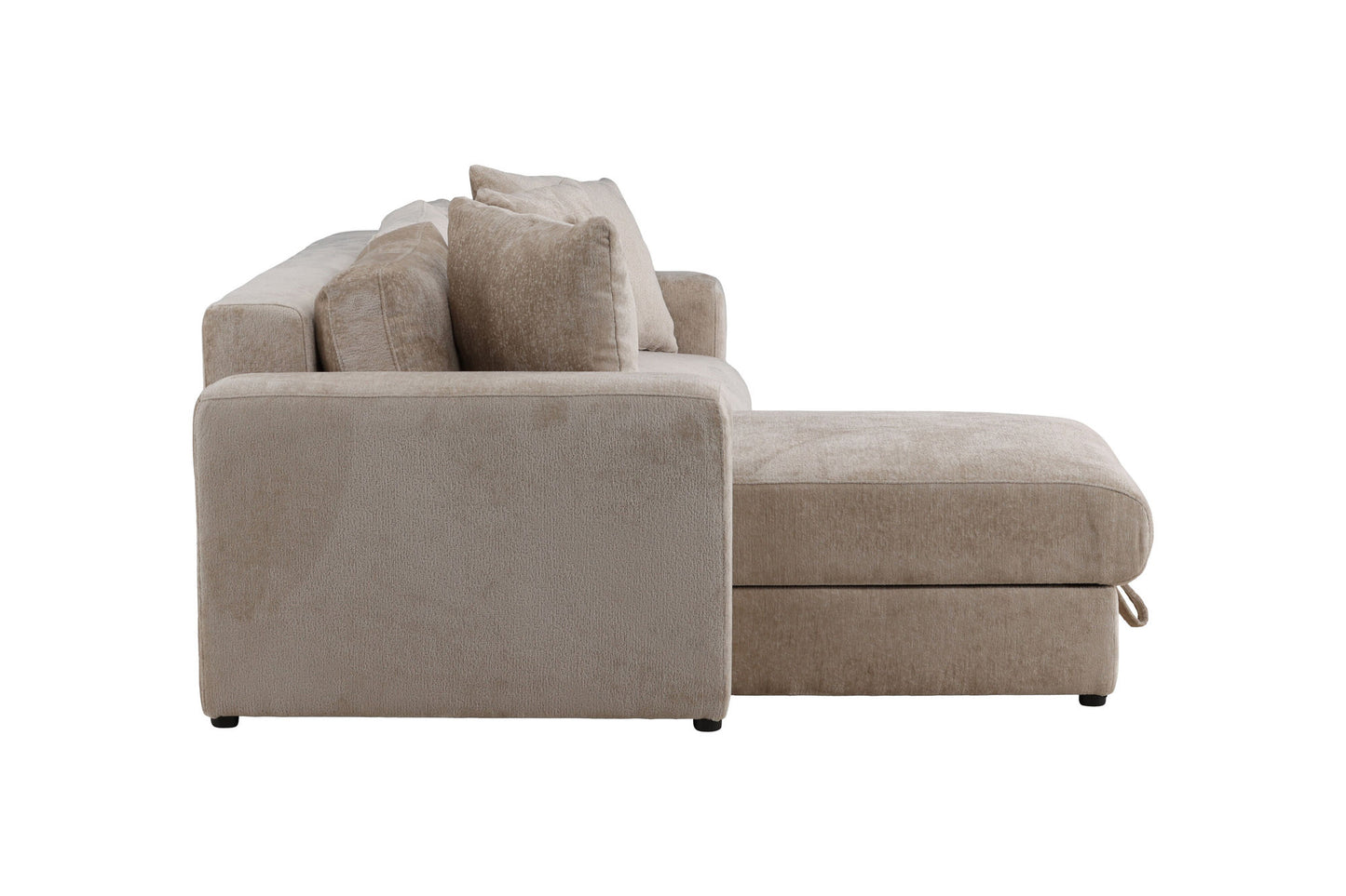 Bellman 3 pers. Sovesofa i Beige Fløjl – Elegant og Funktionel Sofa Bed (W250 x H78 cm)