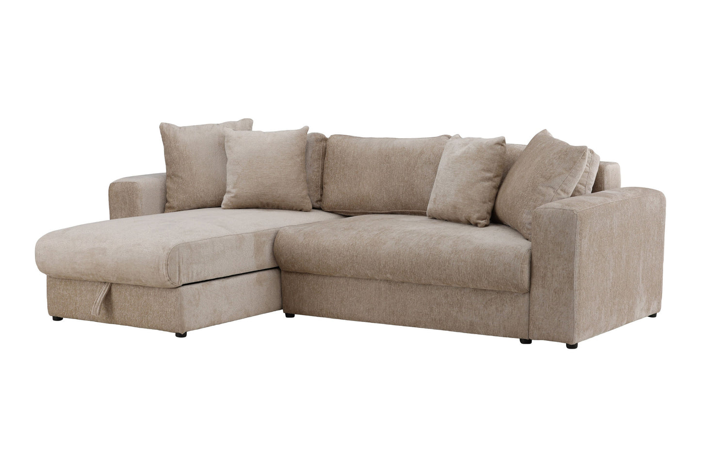 Bellman 3 pers. Sovesofa i Beige Fløjl – Elegant og Funktionel Sofa Bed (W250 x H78 cm)
