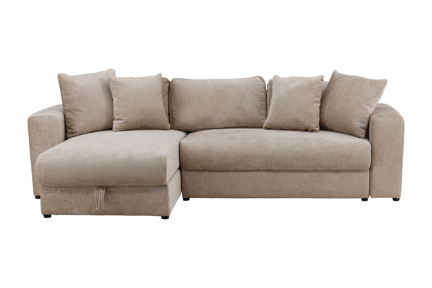 Bellman 3 pers. Sovesofa i Beige Fløjl – Elegant og Funktionel Sofa Bed (W250 x H78 cm)