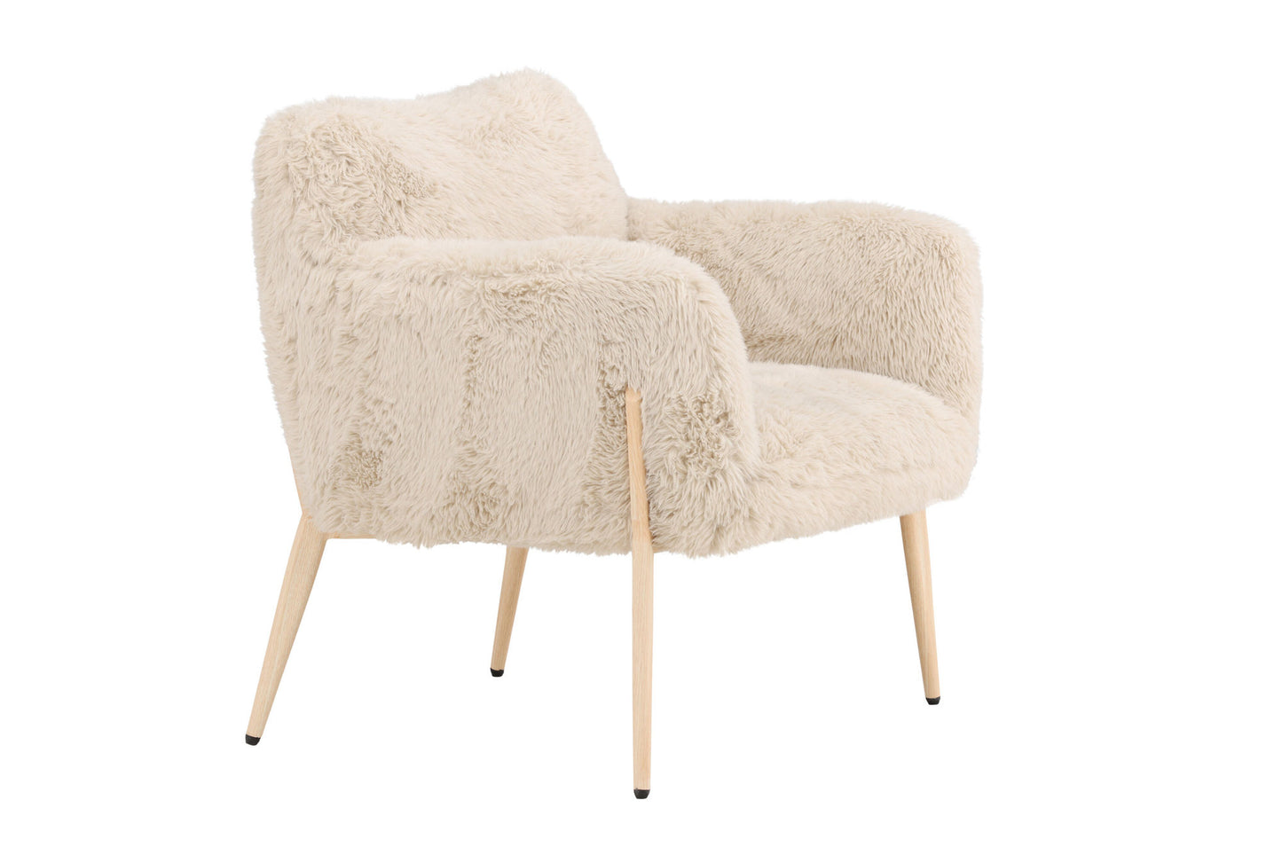 Venture Home Zenzi Lænestol - Trælook stålramme / Beige Kunstpels