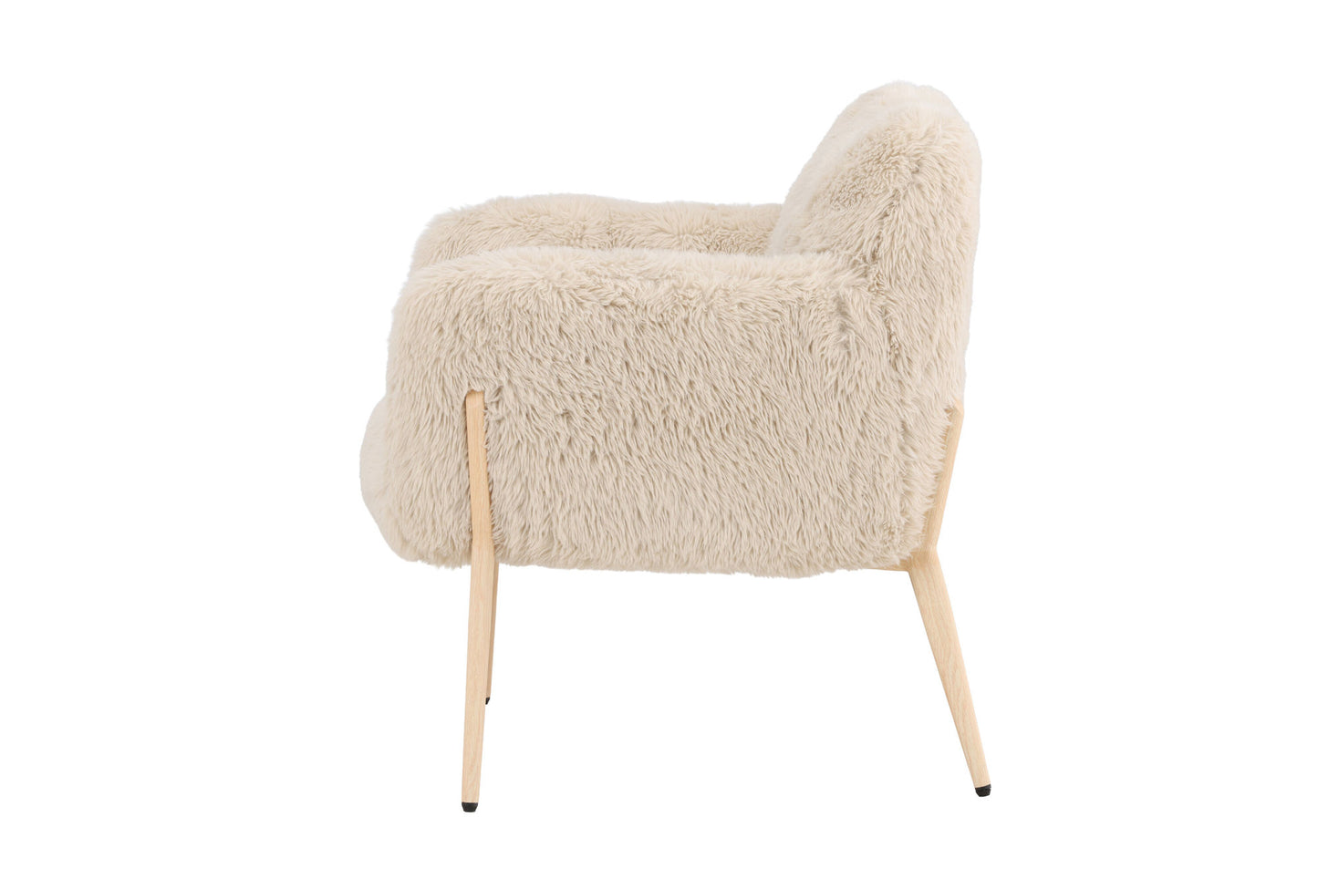 Venture Home Zenzi Lænestol - Trælook stålramme / Beige Kunstpels