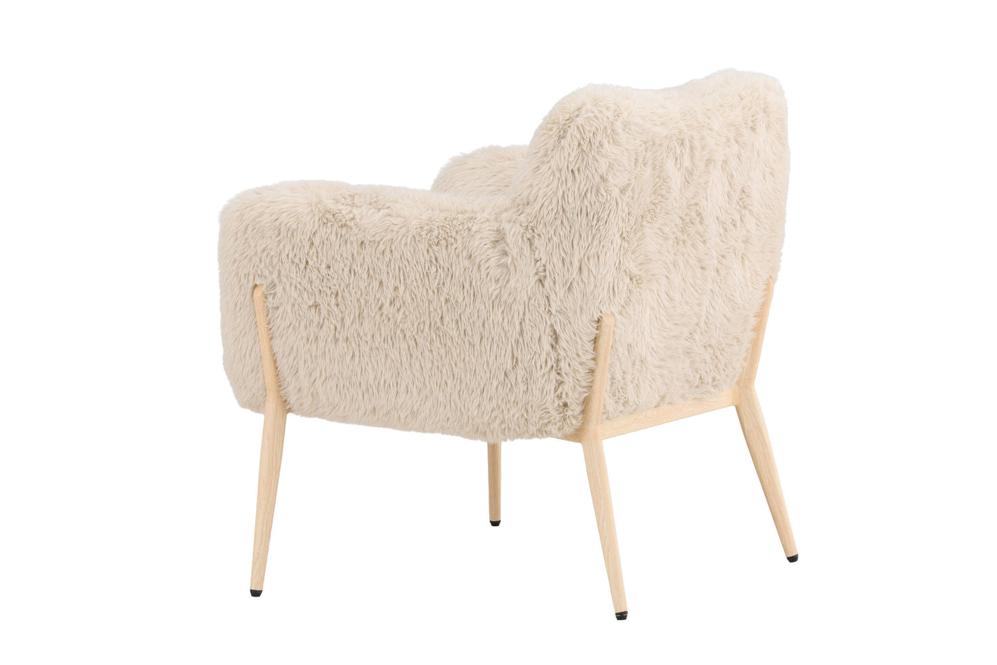 Venture Home Zenzi Lænestol - Trælook stålramme / Beige Kunstpels