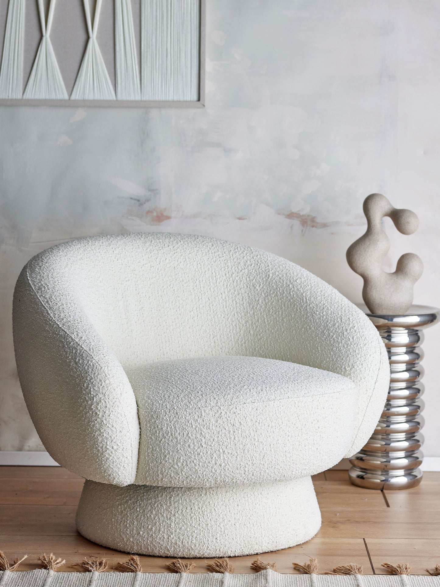 Ted Loungestol – Hvid Bouclé Loungestol