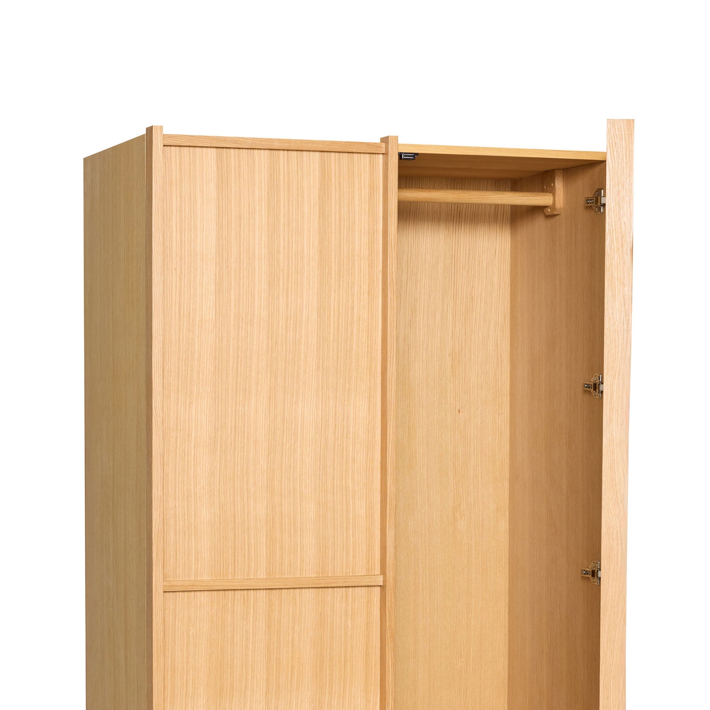 Hübsch KKura klædeskab i egetræ 100x55xH181 cm – FSC-certificeret garderobe med bøjlestang