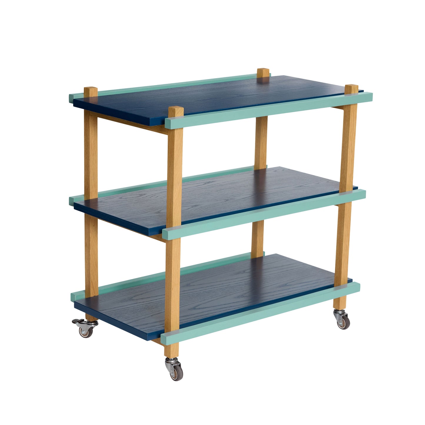 Hübsch Crayon Trolley 70x38xH70 cm – FSC-certificeret træ i farver med hjul