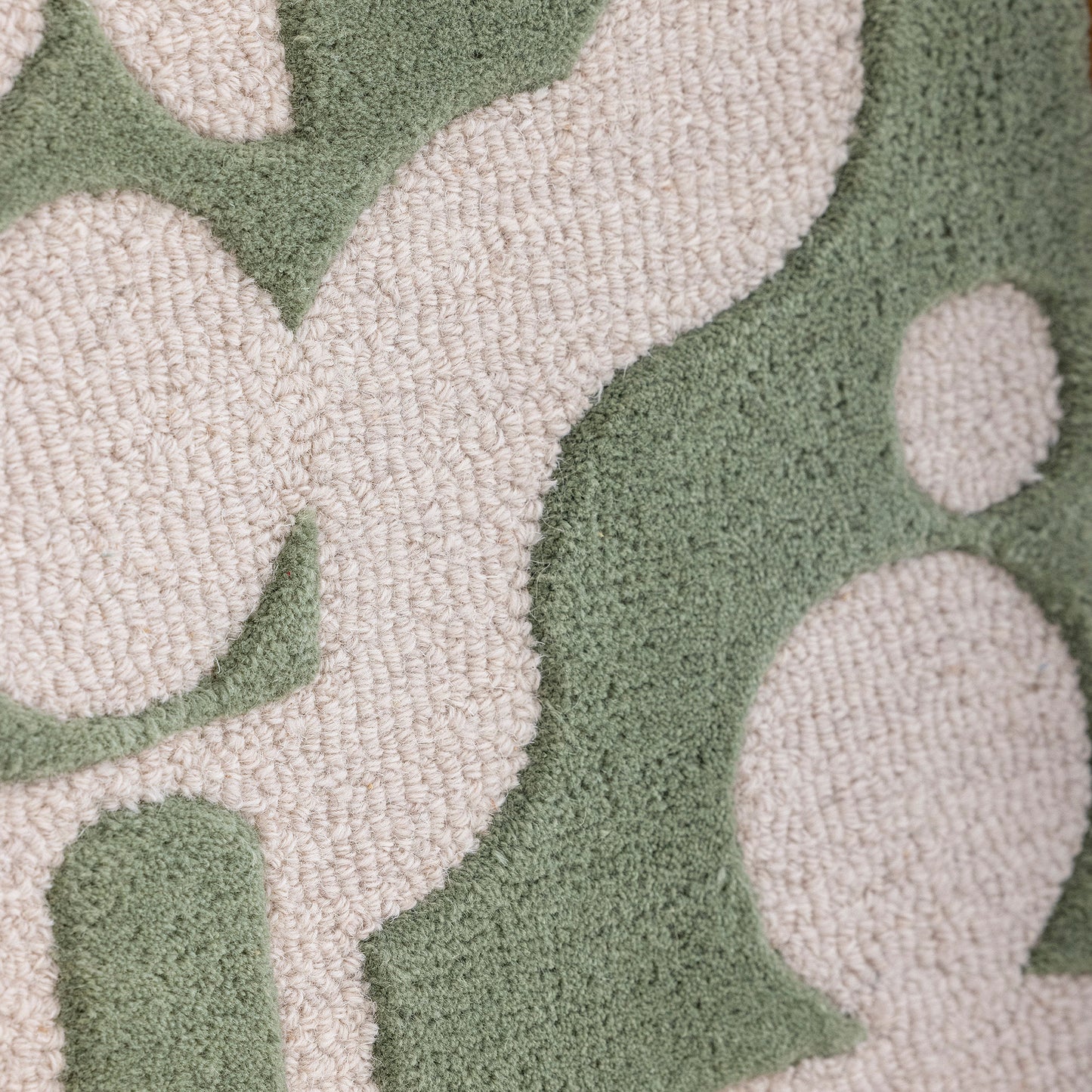 Longton vægdekoration 45x65 cm i uld – grøn tufted vægkunst fra Bloomingville